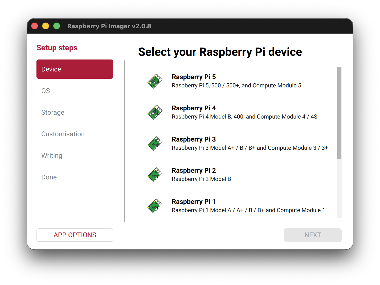 Select device