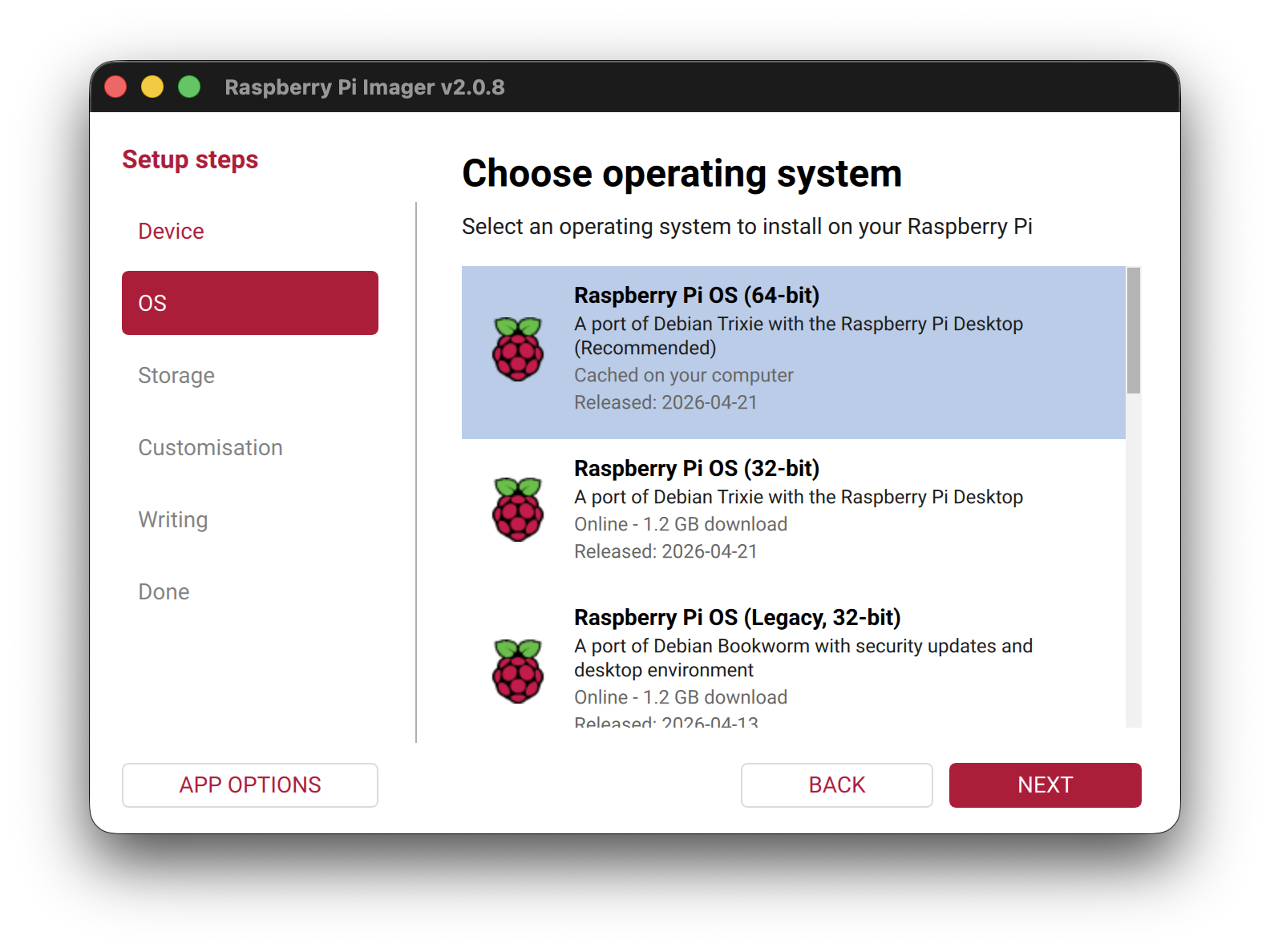 Choose OS