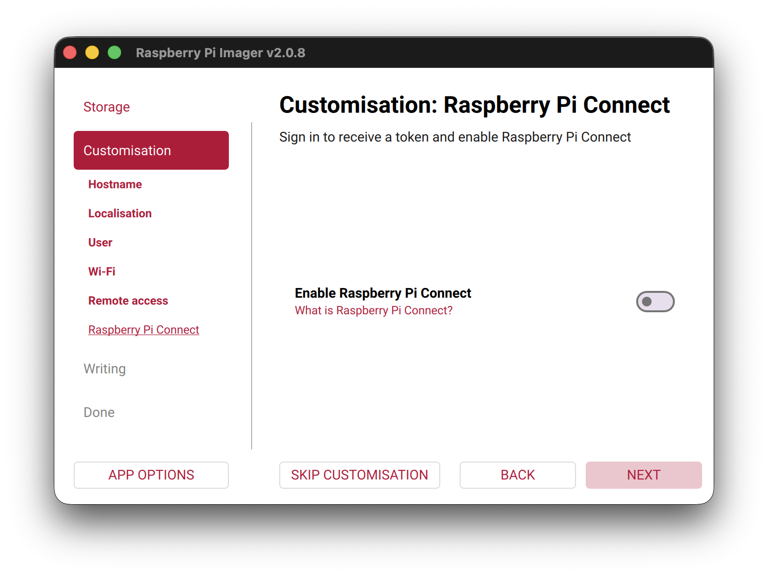 Raspberry Pi Connect — disabled
