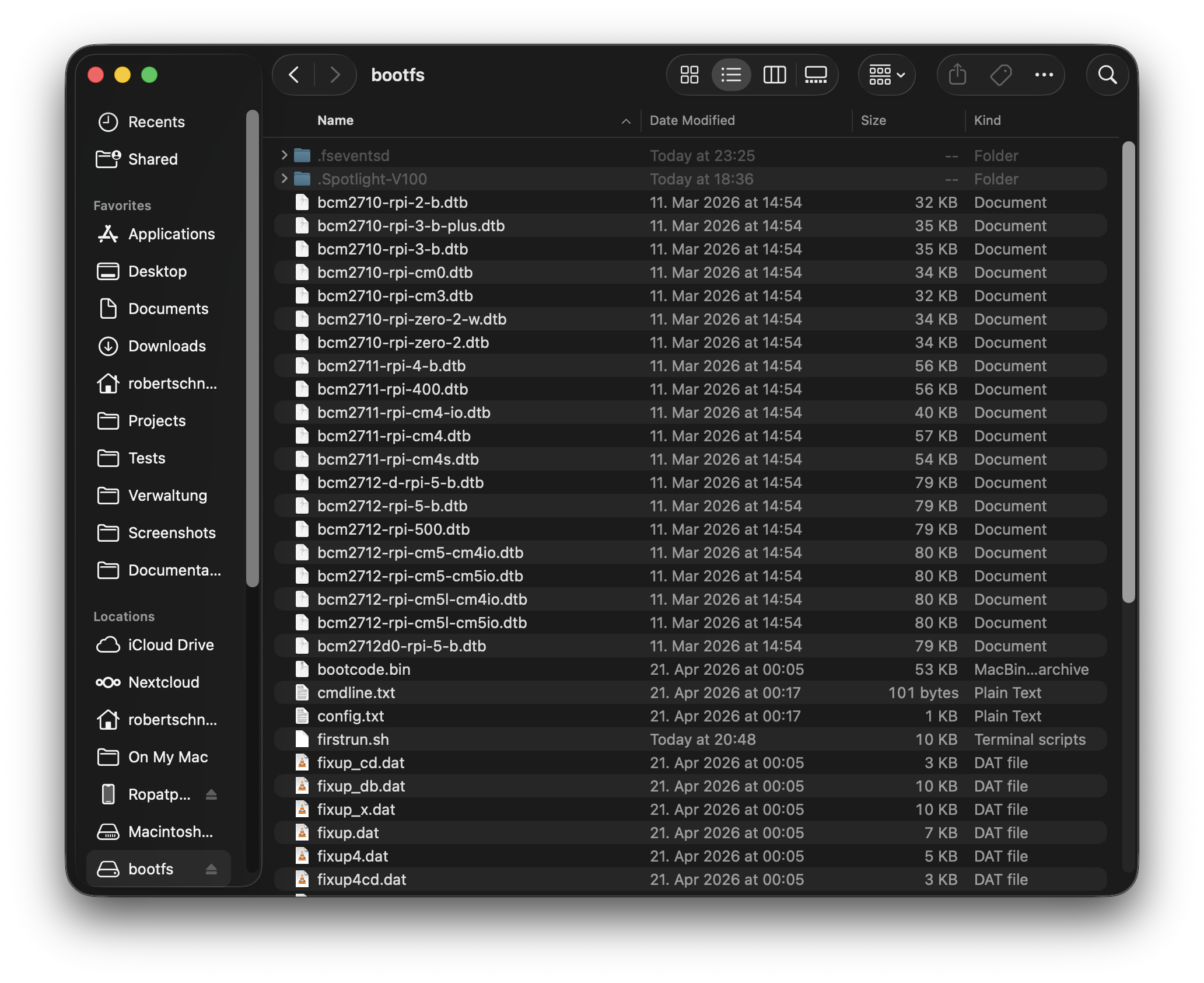 bootfs with obacht files copied