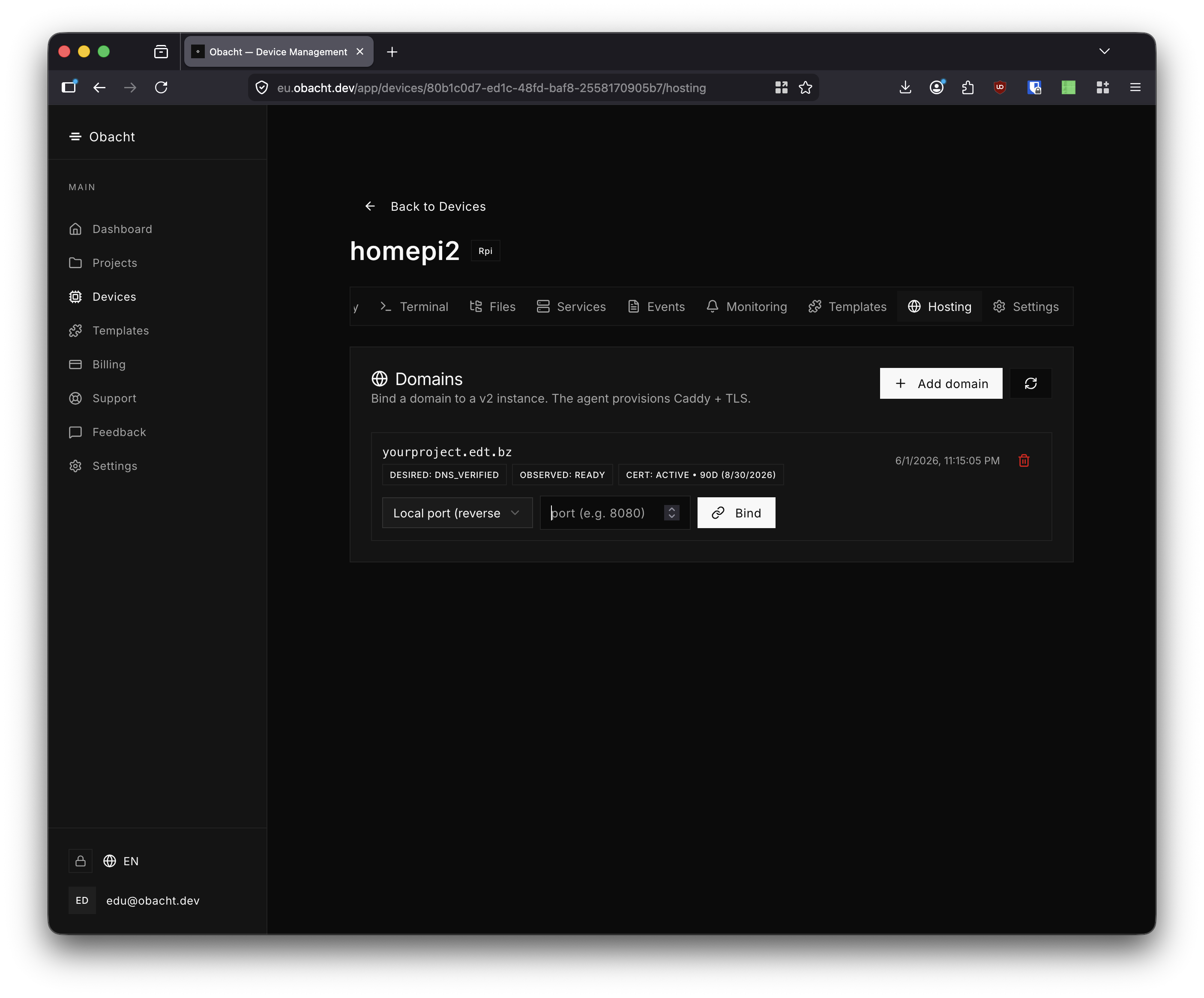 Local port bind option