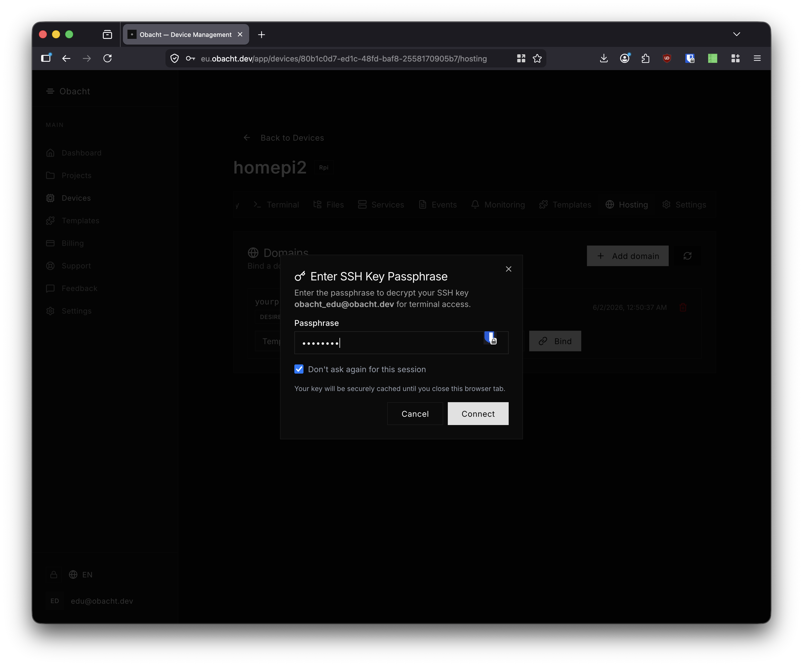 SSH key passphrase